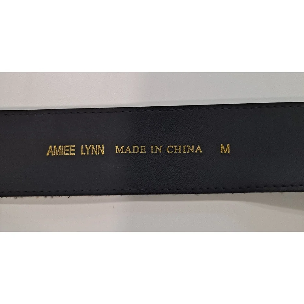 Amiee Lynn Leopard Print Silver Buckle Belt M